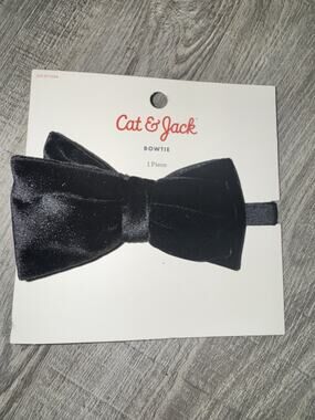 Cat And Jack Black Velvet Bow Tie Kids